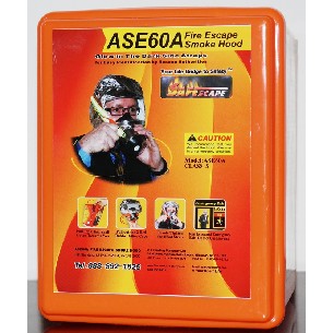 ASE60A 60 MINUTE SMALL HARD CASE FIRE ESCAPE SMOKE HOOD